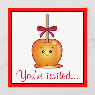 Invitación Caramel Apple con fiesta de cumpleaños de Bow