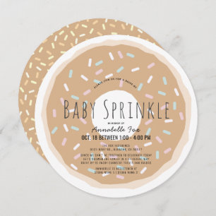 Invitación Caramel Donut Baby Sprinkle Shower Circle