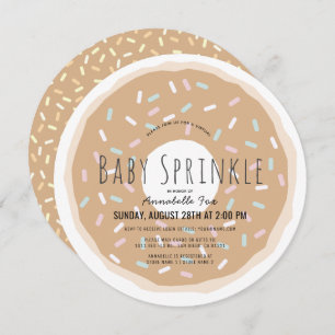 Invitación Caramel Donut Virtual Baby Sprinkle Shower Circle