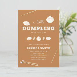 Invitación Caramel Kawaii Bao Dumpling Baby Shower 