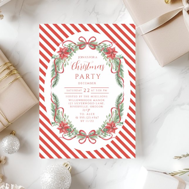 Invitación Caramelo de Bastón Corona Botánica de Navidad (Subido por el creador)