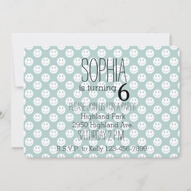 Invitación Caras alegres (Anverso)