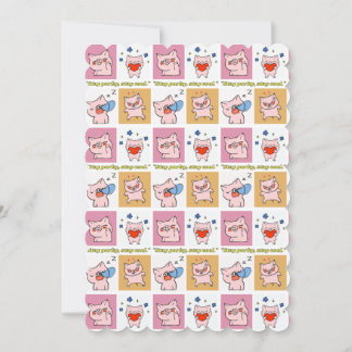 Invitación caras de cita de cerdo