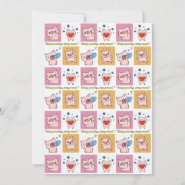 Invitación caras de cita de cerdo