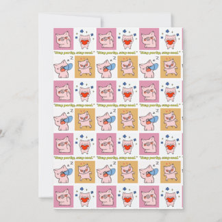 Invitación caras de cita de cerdo