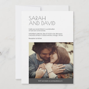 Invitación Carbón ・ Boda fotográfico moderno