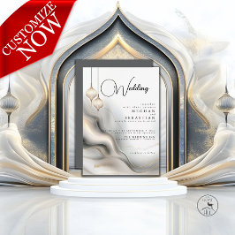 Invitación Carbón de oro exótico Flair árabe