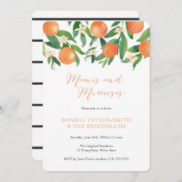 Invitación Carbón de Tangerine Manis Mimosas Bridal Luncheon