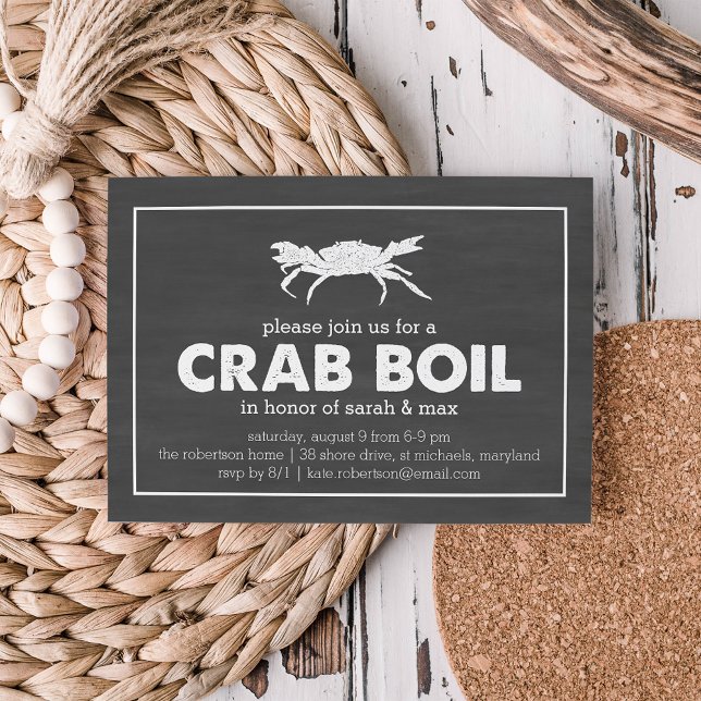 Invitación Carbón hervir el tablero negro y blanco (Subido por el creador)