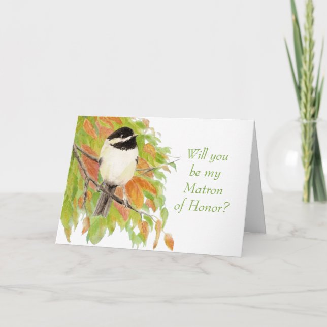 Invitación Carbonilla de Otoño Carbonilla Dama de Honor (Anverso)