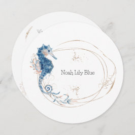 Invitación Card (Circle) - Birth Announcement Ocean Kaart