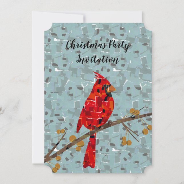 Invitación Cardenal Rojo, el pájaro de la Navidad (Anverso)