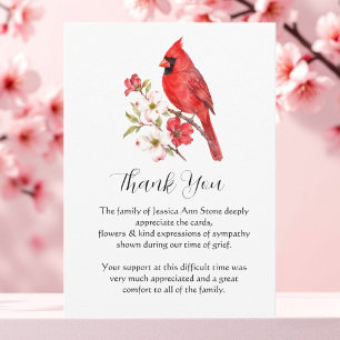 Invitación Cardenal Rojo Flor de Cerezo Funeral Muerte 