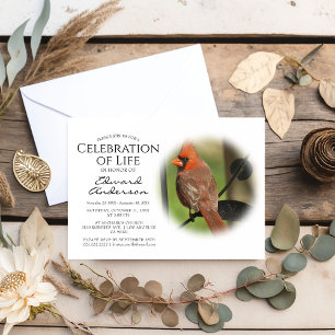 Invitación Cardenal rojo   Funeral   Celebración de la vida