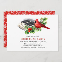 Invitación Cardenal rojo Holly Berry Navidades Fiesta I