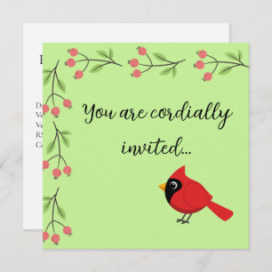 Invitación Cardenal rojo Personalizado con flores