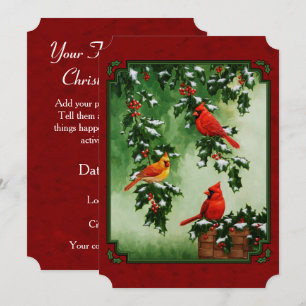 Invitación Cardenales del Norte y Rojo de Acebo