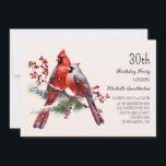 Invitación Cardenales Rojos Berries Cumpleaños 30<br><div class="desc">Hermosos cardenales rojos en una nevada invitación de fiesta de cumpleaños número 30. Contáctame para obtener ayuda con tus personalizaciones o para solicitar productos adicionales de correspondencias o coordinación de Zazzle para tu celebración.</div>