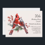 Invitación Cardenales Rojos Berries Cumpleaños 30<br><div class="desc">Hermosos cardenales rojos en una nevada invitación de fiesta de cumpleaños número 30. Contáctame para obtener ayuda con tus personalizaciones o para solicitar productos adicionales de correspondencias o coordinación de Zazzle para tu celebración.</div>