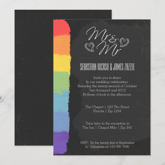 Invitación Cardilla Cardíaca De Cartón Con Boda De Detalles D (Anverso / Reverso)