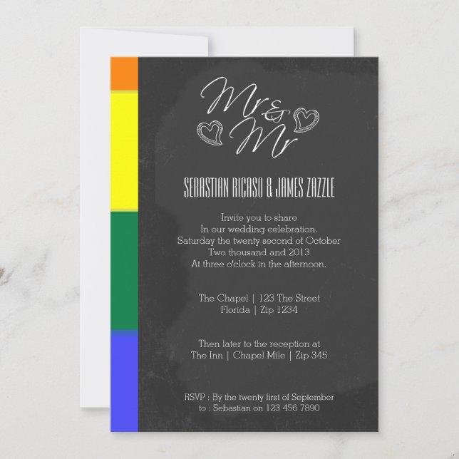 Invitación Cardilla Cardíaca De Cartón Con Boda De Detalles D (Anverso)