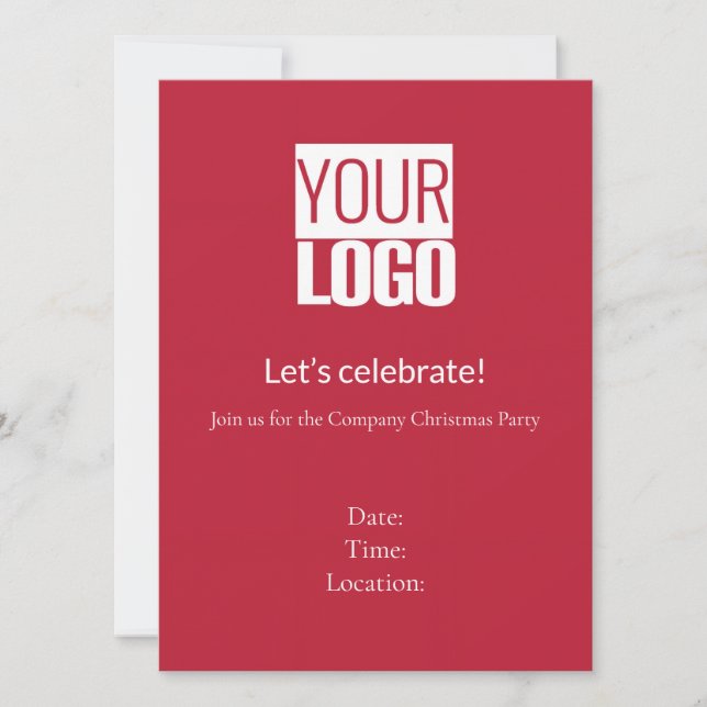 Invitación  Cardinal  red  -   festive  company  party  (Anverso)