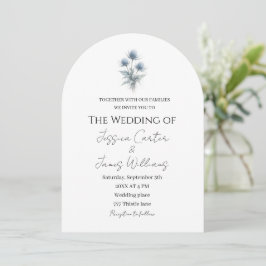Invitación Cardo Azul Boda Simple Escocia Escocesa