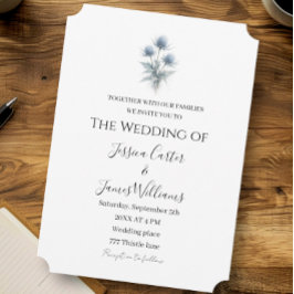 Invitación Cardo Azul Escocés Escocia Boda Sencilla