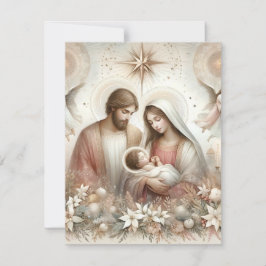 Invitación Cardstock de natividad floral imprimible