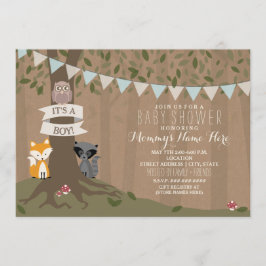Invitación Cardstock inspiró a Woodland Baby Shower - Boy