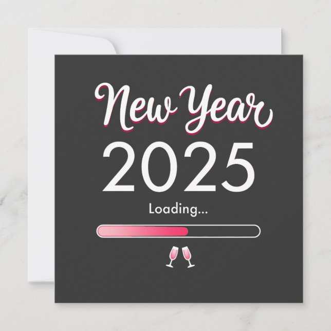 Invitación Carga Año Nuevo 2025 Feliz Año Nuevo Navidad  (Anverso)