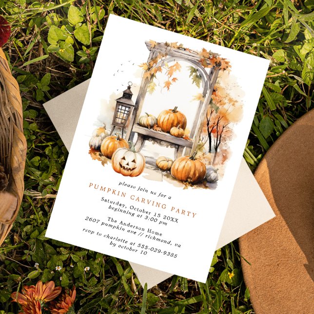 Invitación Cargado de calabaza otoñal | Fiesta de Halloween p (Subido por el creador)