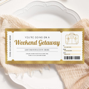 Invitación Cargador de viaje de oro Getaway Getaway de fin de
