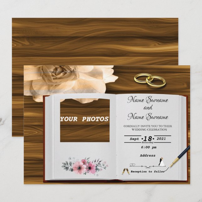 Invitación Cargar tus fotos (Anverso / Reverso)