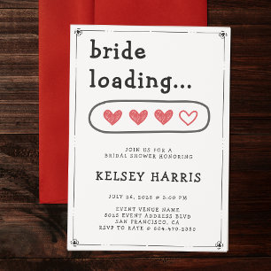 Invitación Cargo de novias Corazas Ducha de novia