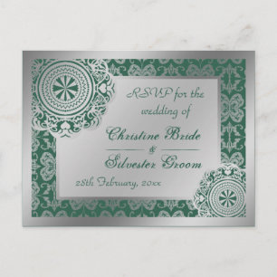 Invitación Cargo de plata árabe, postal RSVP