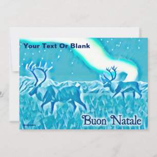Invitación Caribú azul cristalino - Buon Natale
