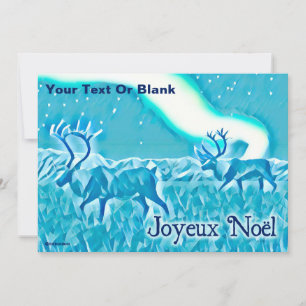 Invitación Caribú azul cristalino - Joyeux Noël