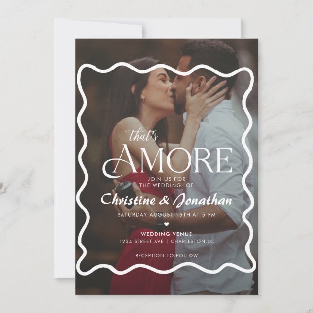 Invitación Caricatura caprichosa que es más Boda (Anverso)