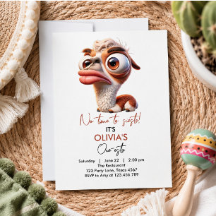 Invitación Caricatura divertida de Llama Fiesta Primer Cumple