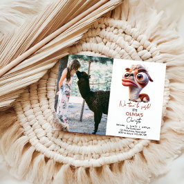 Invitación Caricatura divertida de Llama Fiesta Primer Cumple