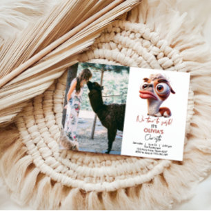 Invitación Caricatura divertida de Llama Fiesta Primer Cumple