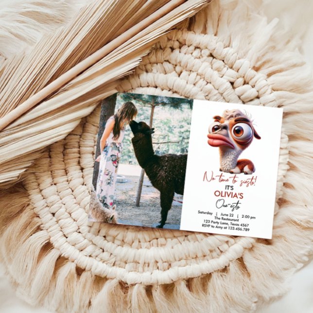 Invitación Caricatura divertida de Llama Fiesta Primer Cumple (Subido por el creador)