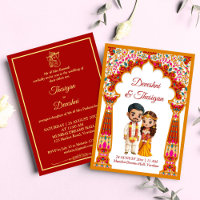 Caricatura titánica del boda del sur de la India