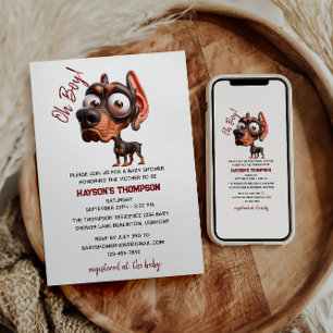 Invitación Caricaturas de perro lindo Baby Shower para niño