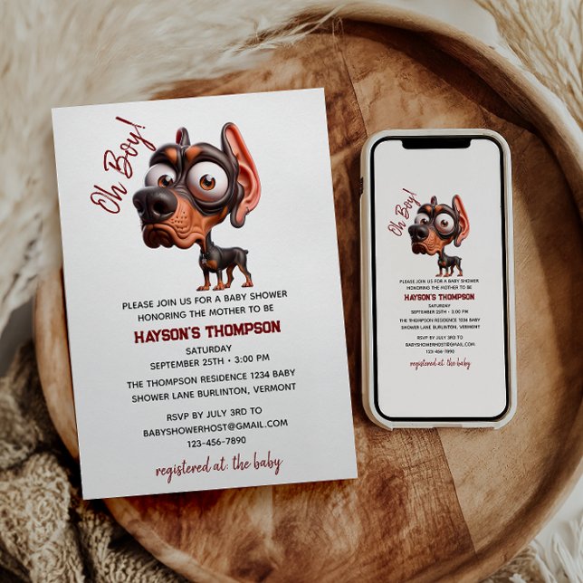 Invitación Caricaturas de perro lindo Baby Shower para niño (Subido por el creador)