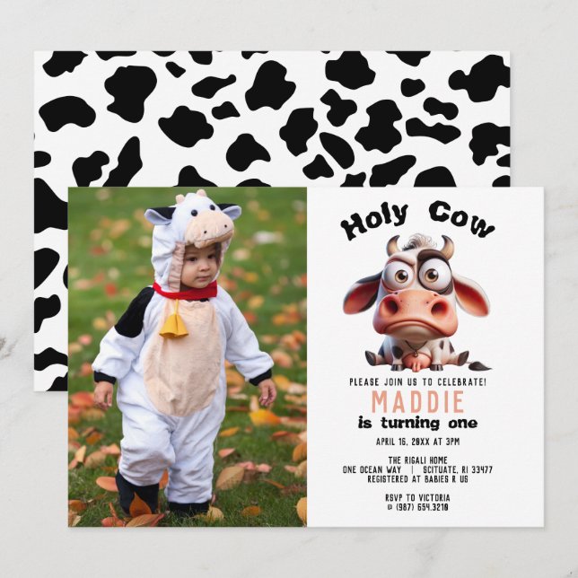 Invitación Caricaturas de vacas sagradas Soy una vacante prim (Anverso / Reverso)