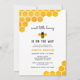Invitación Cariño Pequeña Dulce Está En Camino De La Abeja Ba