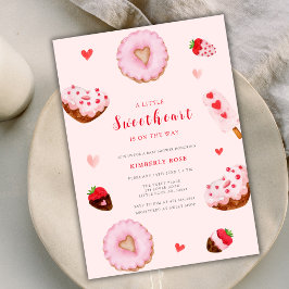 Invitación Cariño rosada no hace San Valentín Baby Shower