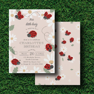 Invitación Cariñosas Mariquitas Daisy Cumpleaños 1º, 2º Fiest